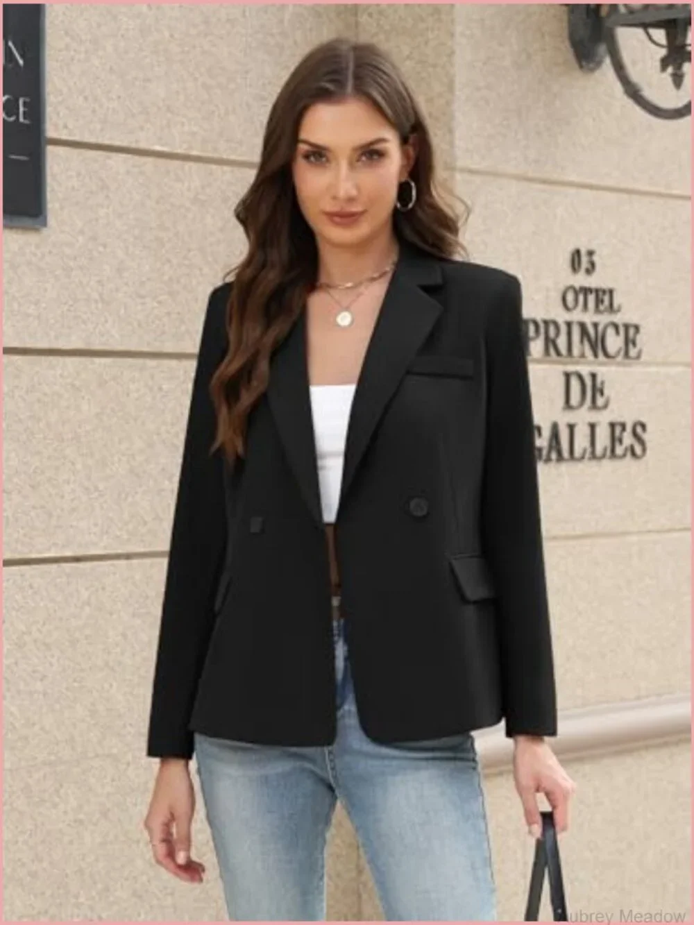 Open Front Business Casual Blazer Long Sleeve Women Jacket